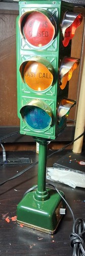 Vintage 1960s B&B Bar Open/Last Call/Closed Traffic Light Signal Lamp Made Japan