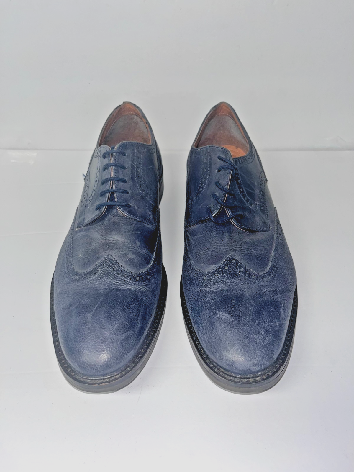 SAOLA Scarpa elegante Joseph Abboud Oxford Jameson Bedford in pelle blu navy US Uomo taglia 13