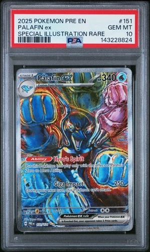 2025 POKEMON PRE EN-PRISMATIC EVOLUTIONS #151 PALAFIN EX PSA 10