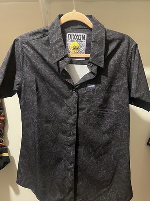 Dixxon Flannel Company Purple Haze Floral Short Sleeve Button-Up Black Purple