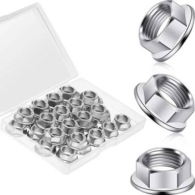 DUNZY 32 Pieces M10 x 1.25 mm Pitch Metric Fine Pitch Hexagonal Flange Nuts Stainless