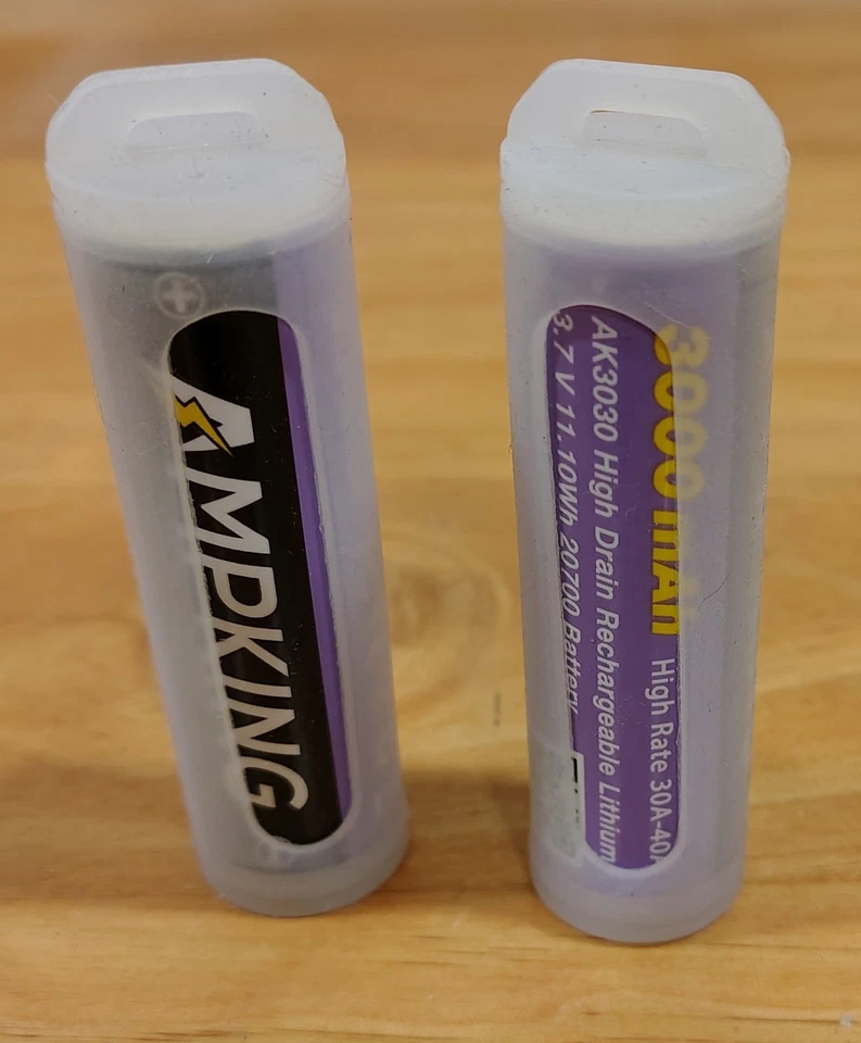 Two Pack Ampking AK3030 20700 Rechargeable Li-ion Battery High Drain 40A 3000mAh - Image 4 of 4