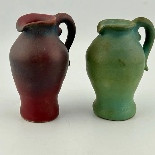 Van Briggle Pottery Mini Pitchers Pair 2.75” Colorado Springs Vtg Studio Art