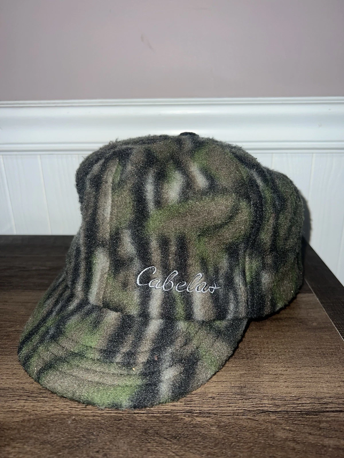 VINTAGE CABELAS REALTREE CAMO FLEECE BASEBALL HAT WITH EAR FLAPS streetwear