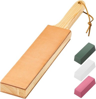 Double Side Leather Strop for Knife Sharpening - 14''X 2'' Stropping Block Kit wit