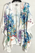Inoah Art to Wear Shawl Kimono Wrap Confetti Blast Colorful One Size USA