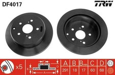 2x TRW Disque de frein Arrière pour TOYOTA SUPRA (JZA70, GA70, MA70) 291mm