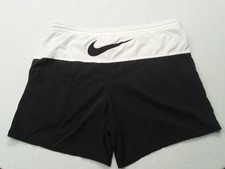 Vintage Nike Shorts Men Black Running Soccer Swim Warn Up Big Swoosh Logo 90s L