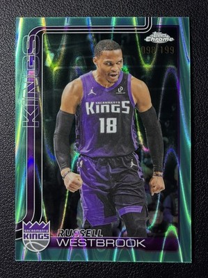 2025-26 Topps Chrome Update Russell Westbrook #84 Aqua RayWave Refractor /199