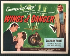 Wings of Danger 11"x14" Title Lobby Card #1 Zachary Scott Robert Beatty Crime