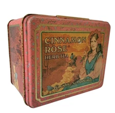Vintage Celestial Seasonings Tin Tea Box Cinnamon Rose 1983