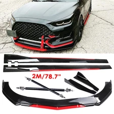 Front Bumper Lip Splitter Spoiler Glossy Black Red Body Kits For Hyundai Velost