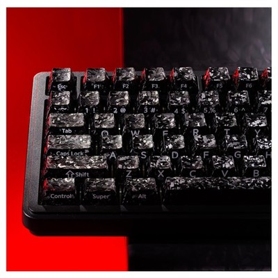 XVX Black Keycaps Forged CarbonLook Cherry Profile Set 119Key ANSI MX
