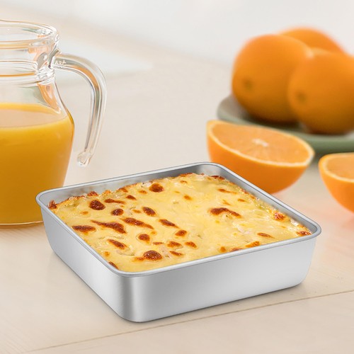 6 Zoll Edelstahl Quadrat Kuchenform Mini Quadrat Backform für Kuchen Brownie - Bild 4 von 7