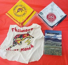 Boy Scout Philmont Lot Of Autographed Neckerchiefs Book