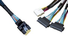 SlimSAS 8X to 2 U.2 NVMe Adapter,SFF-8654 74pin to 2 SFF-8639 68pin Cable with
