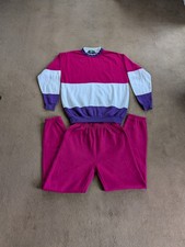Vintage 1980's-1990's Women's Hunt Club Sweatsuit Pink Purple White Size Small