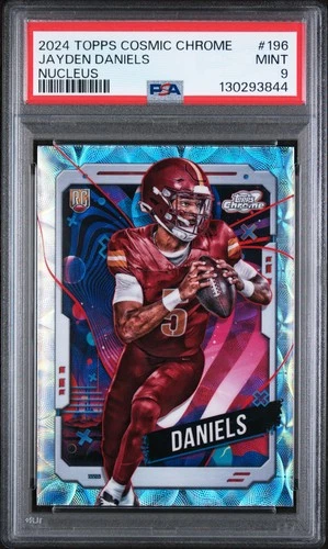 2024 TOPPS COSMIC CHROME NUCLEUS #196 JAYDEN DANIELS ROOKIE RC PSA 9