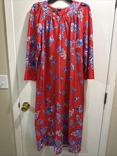 Vintage Granada USA Kaftan Floral Paisley House Dress MuMu Zipper Medium HowRobe