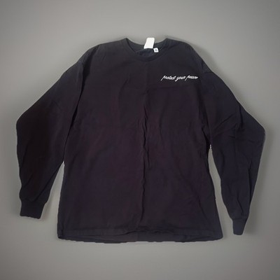 Puma Men s Long Sleeve Embroidered Black Shirt  Protect Your Peace  Size Medium 