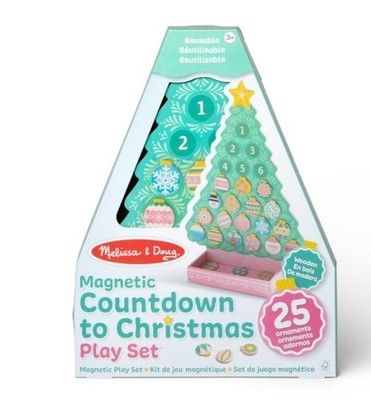 Melissa & Doug Countdown to Christmas Wooden Magnetic Advent Calendar Tree Pink