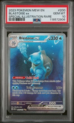 2023 POKEMON MEW EN-151 SPECIAL ILLUSTRATION RARE #200 BLASTOISE EX PSA 10