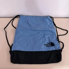 Vintage Blue North Face Drawstring Backpack Nylon Lightweight Sling Bag