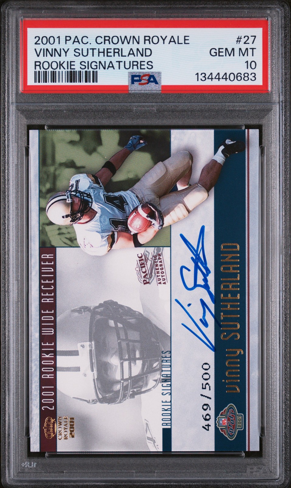 Vinny Sutherland Pacific Crown Royale Rookie Signatures #27 Rookie Signature