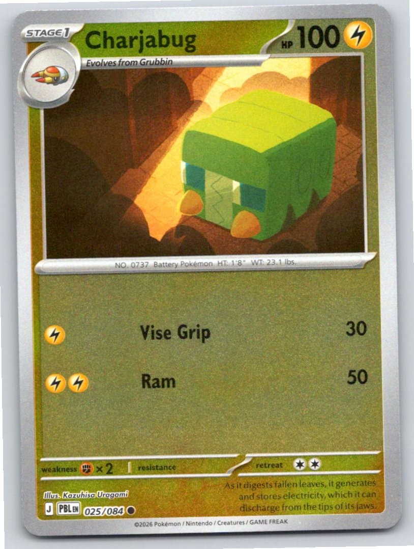 POKEMON CHARJABUG PITCH BLACK 025/084 REVERSE HOLO COMMON NM A33797 FREE S&H