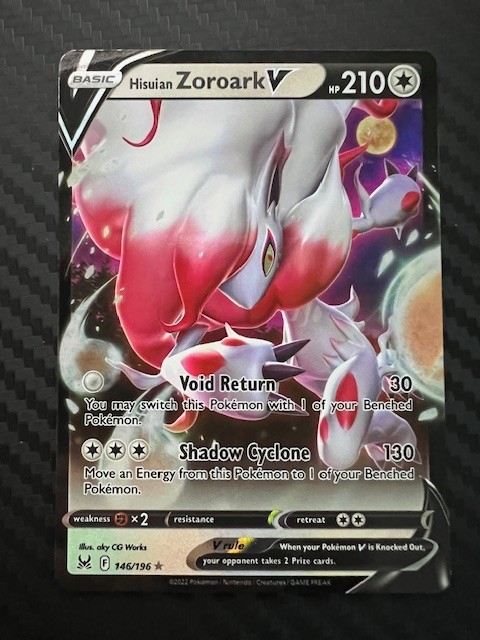 Pokémon TCG Hisuian Zoroark V Sword & Shield Lost Origin 146/196 NM