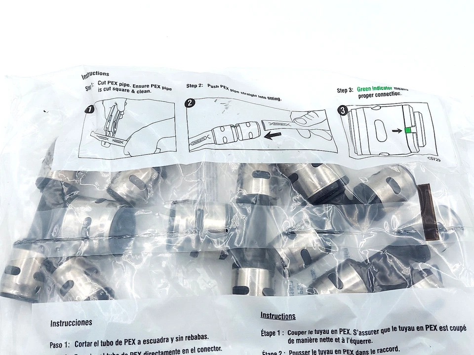 SharkBite EVOPEX 1/2" x 1/2" x 3/4" Tee PEX Push To Connect K408WP6 *Bag of 6 - Image 3 of 4
