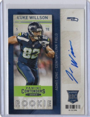 LUKE WILLSON NFL Seahawks 2013 Panini Contenders SP RC Auto #162 Card