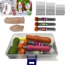 3types Needles Felting Tools Needle Felting Kit with 3 Size Wooden Handle Holder