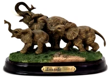 The Leonardo Collection Mother Elephant Two Baby Calves Figurine 8.5 inches Long
