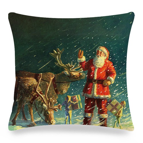 Silent Night Holy Night Xmas Throw Pillow Covers Winter Christmas Cushion Case - Picture 47 of 48