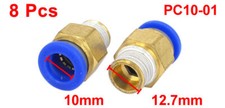 8 Pcs PC10-01 10mm Tube to 1/4BSP Male Straight Push in Quick Connect Fittings