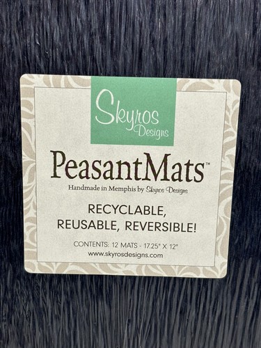 Skyros Designs Peasant Sealed Pack of 12 Mats 12” X 17” Placemats In Navy blue - Picture 2 of 7