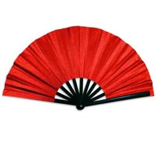 Red Glitter Large Folding Fan Rave Boots on The Ground Line Dance Hand Clack Fan