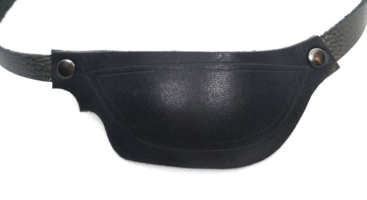  Adjustable black or brown real leather Eye Patch with