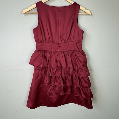 dkny burgundy dress Gorgeous burgundy retro shoulder-wrapped sweetheart neckline puffy pri –  PreppyDress main image 1