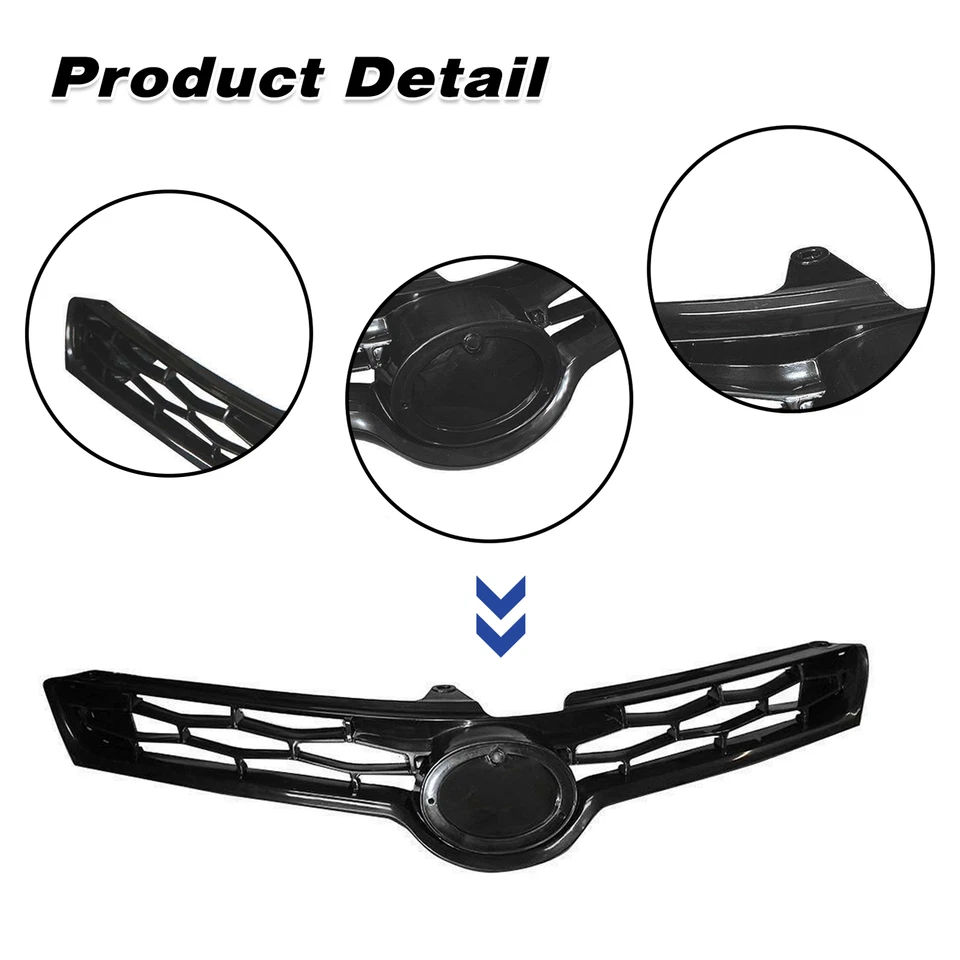 For 2014-2016 Toyota Corolla S SE Front Bumper Upper Lower Grille Fog Lights Set - Image 2 of 4