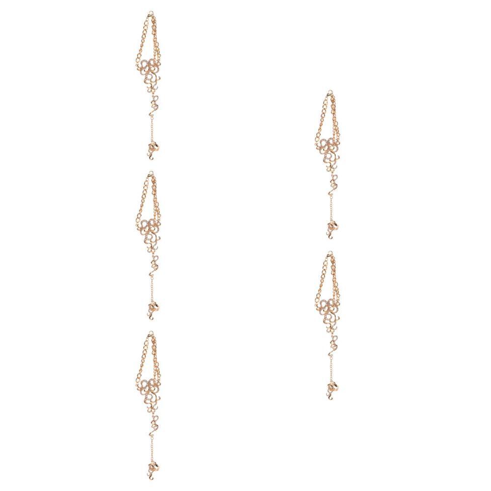 APL 5 pezzi sandali scalzi strass piedi nudi cavigliera sandali punta di cristallo