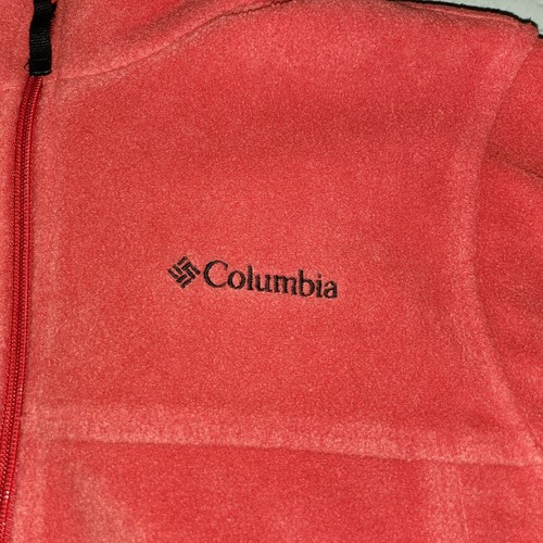 Columbia Jacket Youth Large 14/16 Full Zip Mock Neck Sweater Pocket Fleece Red - Picture 10 of 24