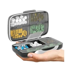 Pill Organizer Airtight Pill Box Large Pill Dispenser Home Travel Supplement
