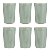 6Er Set Cafe Latte Becher Mynte Green Tea GrüN FüR 375Ml Steingut Ib Laursen