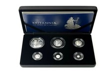 2020 Fine Silver Proof 6 Britannia Coin Set 1oz £2 - 5p Box COA