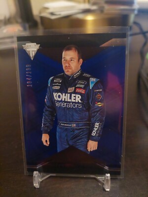 2022 Panini Titanium Racing Ryan Newman /199 Blue Parallel and Base Card 