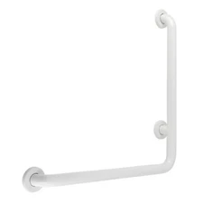 Kingston Brass GBL1224CSLW 24"x 24" L-Shaped Grab Bar - Left Hand, White, White