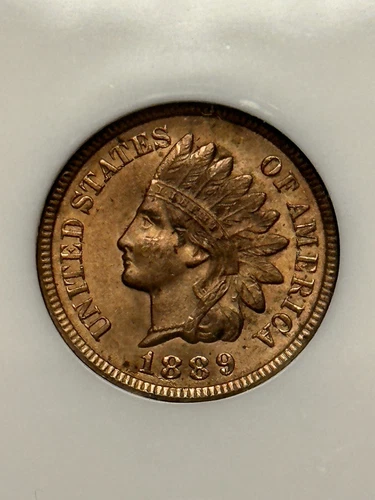 1889 Indian Head Cent MS 64 RD NGC