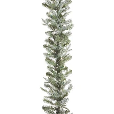 NOMA 9' Pre-Lit Flocked Frosted Fir Garland w/35 Warm White Lights(Open Box)